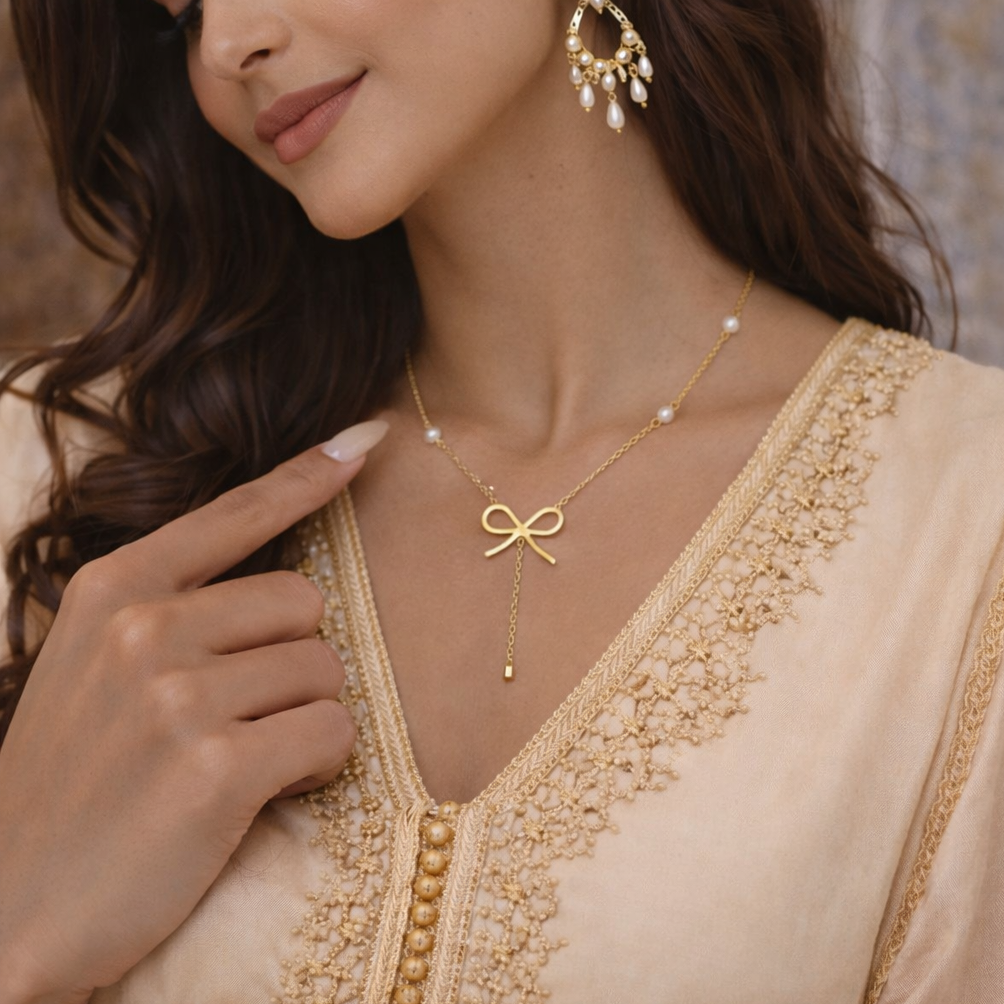 Collier Nœud Perlé